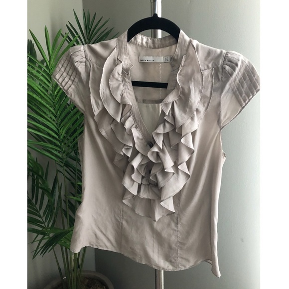 Karen Millen Tops - Karen Millen ruffled silk blouse